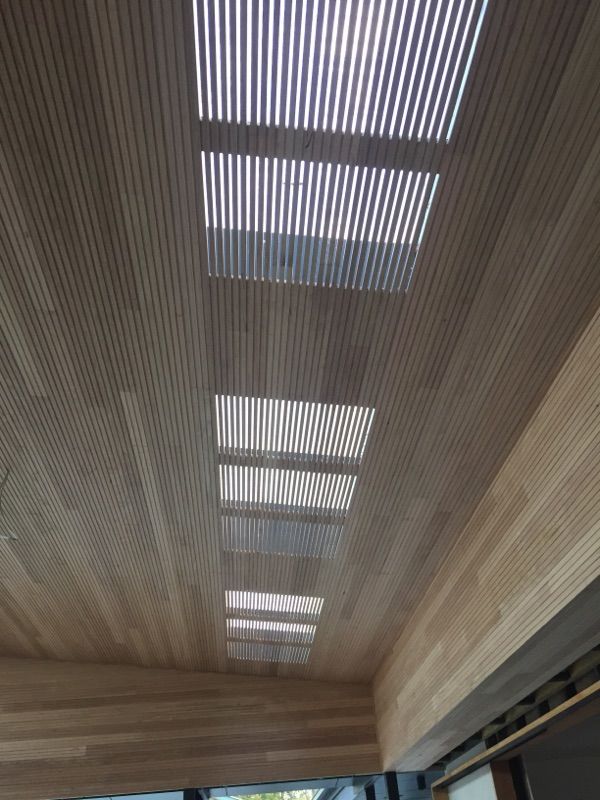 Custom Timber Ceiling with Skylight
